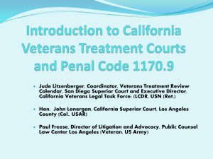 Veterans and Penal Code 1170.9