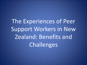 The Experiences of Peer Support Workers in New Zealand: Benefits