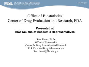 The Roles of Stat at CDER/FDA - American Statistical Association