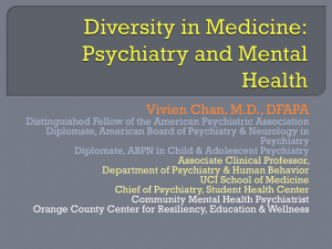 Diversity in Medicine: Psychiatry and Mental Health