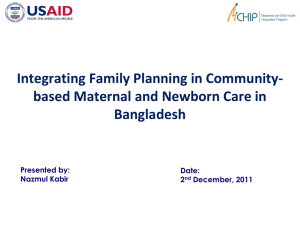 Integrating Family Planning in Community-based Newborn
