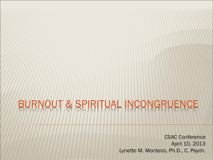 Burnout & spiritual incongruence