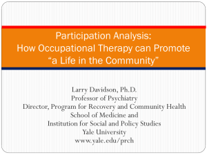 Participation Analysis: How Occupational Therapy can Promote “a