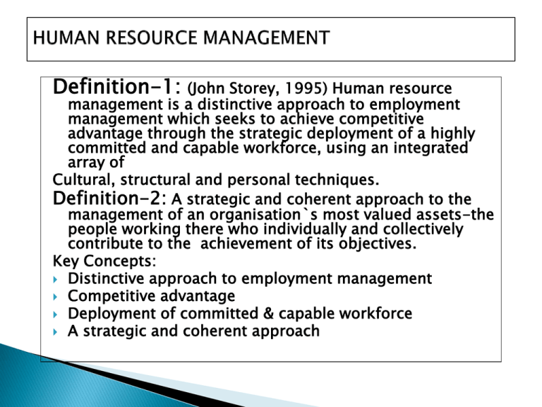 hard human resource management definition