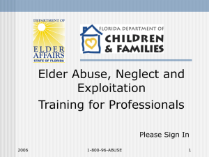 Elder Abuse, Neglect, & Exploitation Training for Professionals