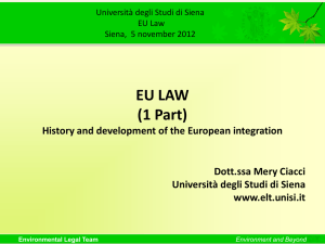 EU law 1 - introduction - Unisi.it