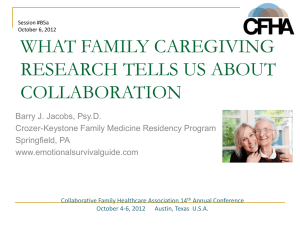 What Family Caregiving Research Tells Us About Collaborating with