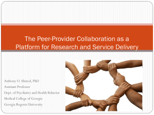 The Peer-Provider Collaboration as a Platform for Research and