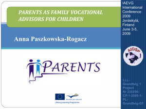 Parents As Family Vocational Advisors For Children