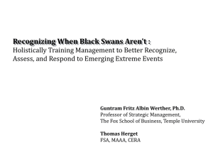 Presentation – When Black Swans Aren`t: Holistically Training