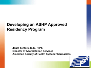 Developing an ASHP Approved Residency Program