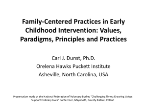 Family-Centered Practices in Early Childhood Intervention