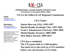 CEA Chair Update to the European Chapters