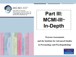 reliability and validity of mcmi iii reliability and validity of mcmi iii