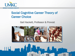 Social Cognitive Career Theory of Career Choice Gail Hackett