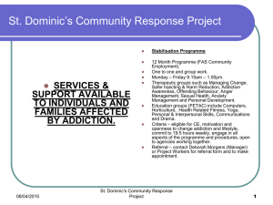 4 slides describing St Dominic`s services