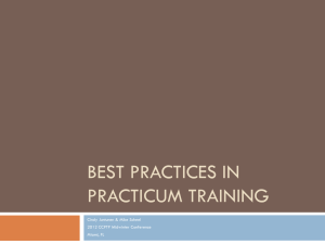 Practicum Best Practices - Council of Counseling Psychology