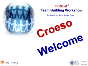 FIRO-B Team Building Workshop - CTR training and consultancy