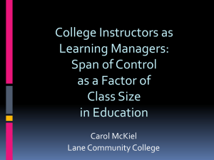 Span of Control as a Factor of Class Size in Education