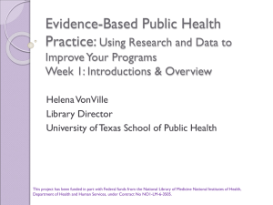 Evidence-Based Public Health Practice: Using Research and Data