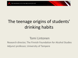 The teenage origins of students` drinking habits