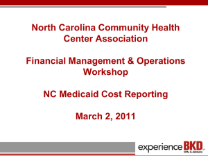 North Carolina Medicaid Cost Reporting