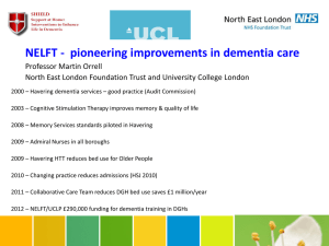 Dementia presentations - North East London NHS Foundation Trust