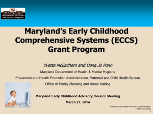 (ECCS) Grant Program - Maryland State Department of Education