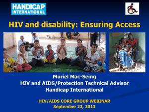 HIV and disability: taking stock of the advocacy, CIP