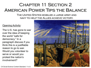 Chapter 11 Section 2 American Power Tips the Balance