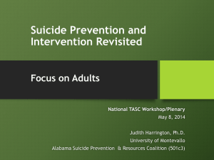 Suicide Prevention – Focus on Adults