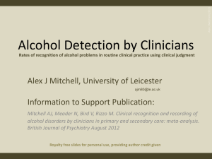 Alcohol Detection by Clinicians