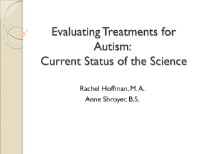 Evidence-based and Fad Treatments for Autism