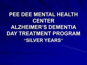 pee dee mental health center alzheimer`s dementia day treatment