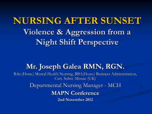 Violence & Aggression: From a Night Shift Perspective