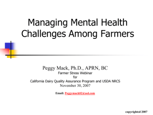 Managing Mental Health Challenges Among Farmers
