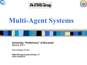 Course 1. Introducere in Multi-Agent Systems - AI-MAS