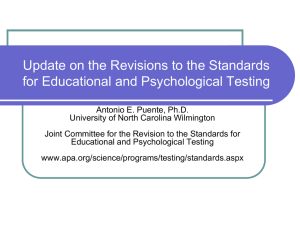 Review of AERA/APA/NCME Test Standards Revision and Students