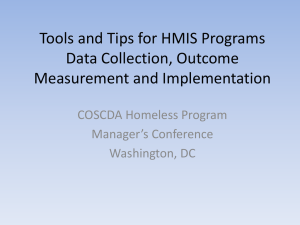 Tips and Tools for Homeless Programs Data Collection