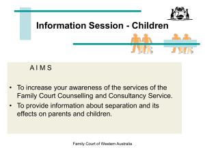 Information Session Children - Family Court of Western Australia