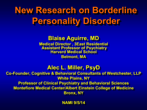 Research Update - Borderline Personality Disorder