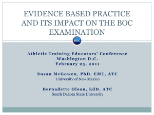 evidence based practice and its impact on the boc examination
