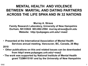 ID92 - Straus, M. A. (2010, May 26). Mental Health and