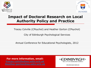 Impact of Doctoral Research on Local Authority Policy and