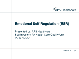 Emotional Self-Regulation (ESR) - Southwestern PA Health Care