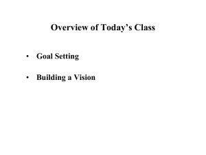 Goal setting Vision winter2012 - University of Toronto Scarborough