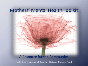 Mothers` Mental Health Toolkit - BC Association of Pregnancy