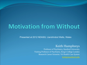 Motivation from Without (Prof. Keith Humphreys)