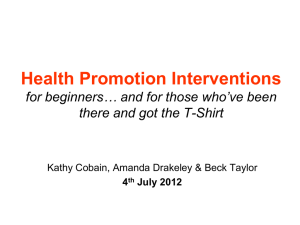 Health Promotion Interventions