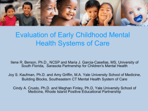 Evaluation of Early Childhood Mental Health Systems of Care